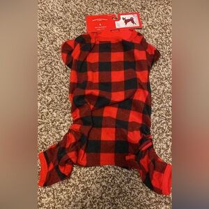 Red & Black Plaid Pet Pajamas- medium